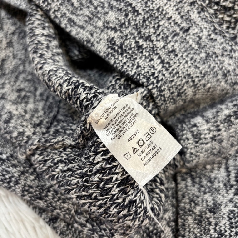 LOFT Navy and White Marled Knit crew neck Sweater long sleeve - Picture 8 of 10